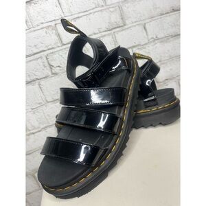 Dr. Martens Ladies Blaire Platform Gladiator Sandals  Black Patent Leather
